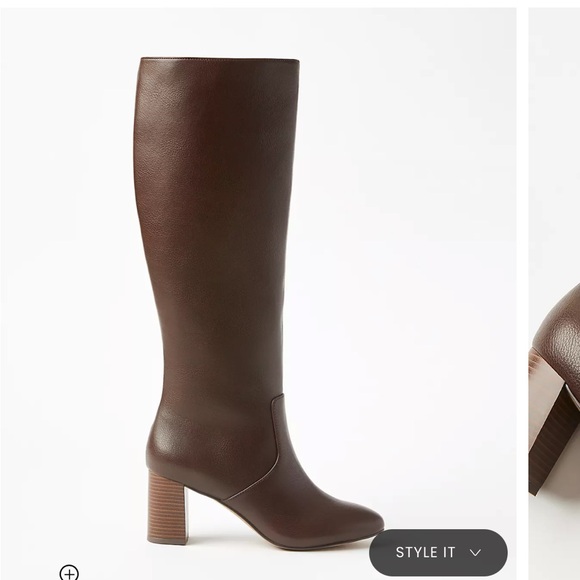 LOFT Brown Knee High Leather Heeled Boots Brand New - Picture 3 of 8